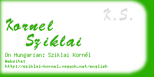 kornel sziklai business card