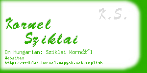 kornel sziklai business card